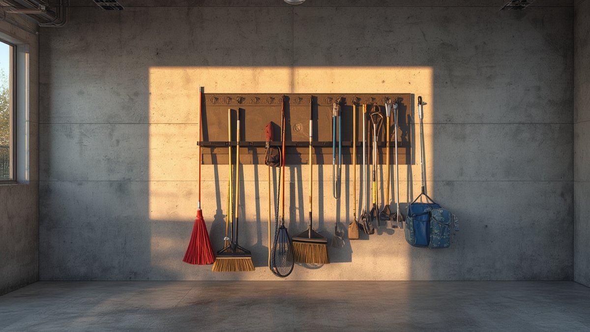 Amazon Basics Rectangular Heavy Duty Wall Mount Broom and Mop Holder review product view