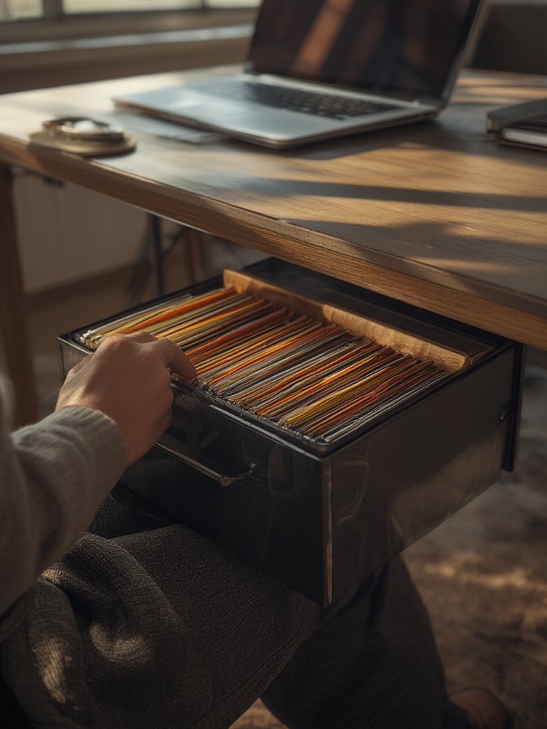 Mind Reader Slide-On Under Desk File Organizer review in action